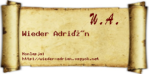 Wieder Adrián névjegykártya
