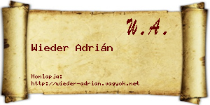Wieder Adrián névjegykártya